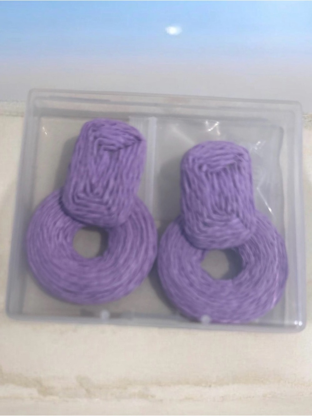 Purple Woven Hoop Drop Earrings - Brand: